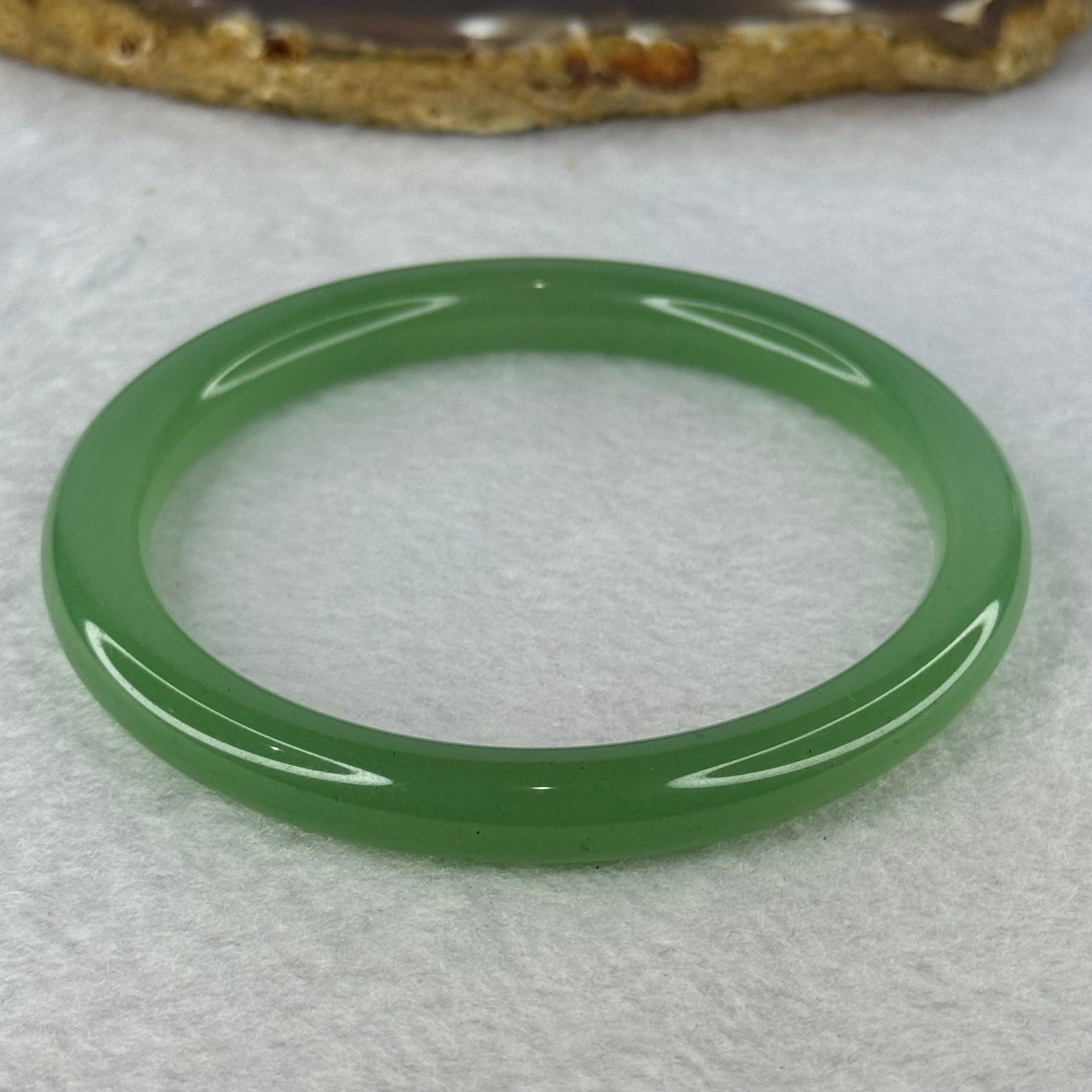 Transparent Green Quartzite Jade Bangle 天山玉手镯 Internal Diameter 59.5mm 27.39g 8.3 by 8.3mm - Huangs Jadeite and Jewelry Pte Ltd