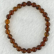Natural Purple Amber Beads Bracelet 天然紫蜜琥珀手链 4.19g 15cm 6.6mm 27 Beads - Huangs Jadeite and Jewelry Pte Ltd