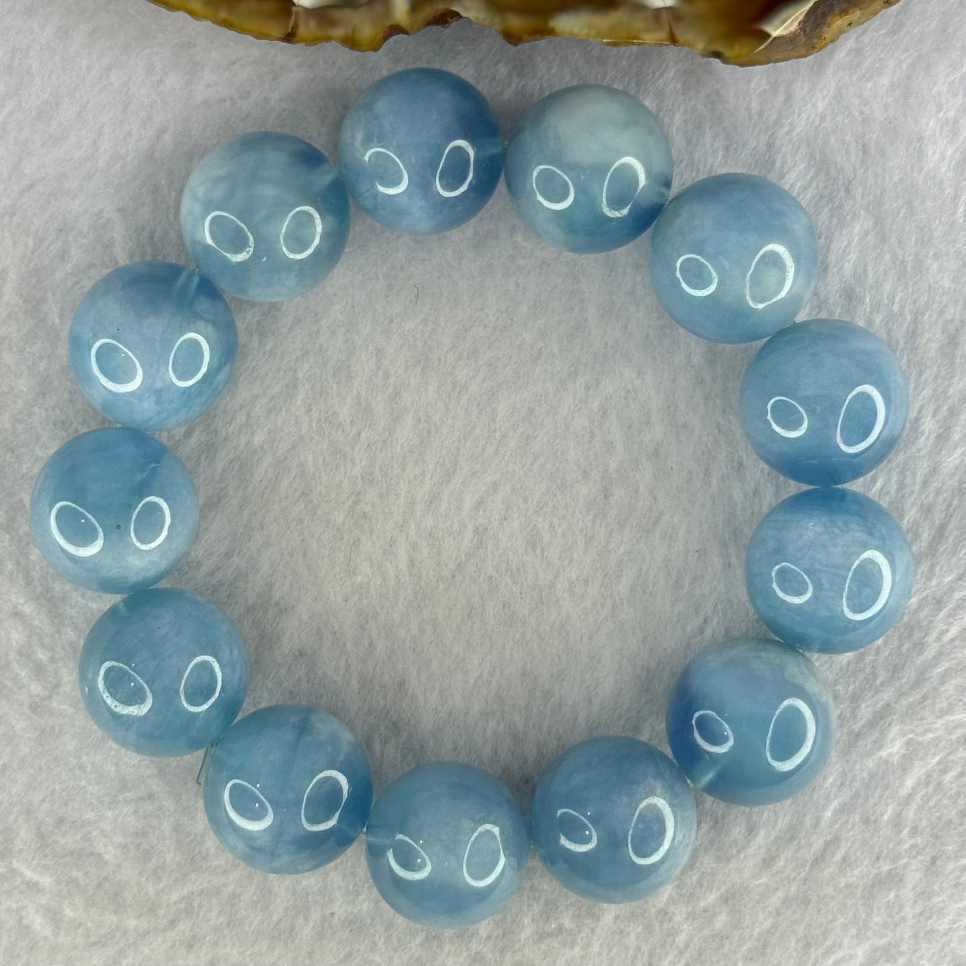 Natural Aquamarine Beads Bracelet 77.27g 18cm 16.3mm by 13 Beads - Huangs Jadeite and Jewelry Pte Ltd