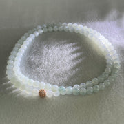 Type A White to Faint Blue Jadeite Beads Necklace 60.72g 66cm 7.1mm 98 Beads - Huangs Jadeite and Jewelry Pte Ltd