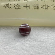 Tibetan Old 4 Lines Round Agate Dzi Bead 1.42g 10.2 by 10.0mm - Huangs Jadeite and Jewelry Pte Ltd