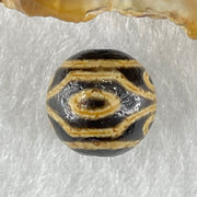 Natural Powerful Tibetan Old Oily Agate 6 Eyes Dzi Bead Heavenly Master (Tian Zhu) 六眼天诛 1.46g 10.3 by 10.4mm - Huangs Jadeite and Jewelry Pte Ltd