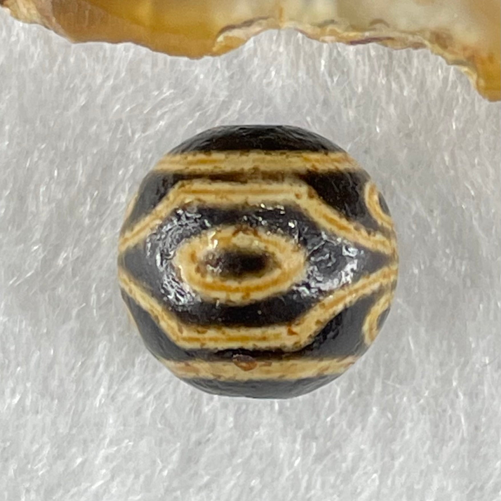 Natural Powerful Tibetan Old Oily Agate 6 Eyes Dzi Bead Heavenly Master (Tian Zhu) 六眼天诛 1.46g 10.3 by 10.4mm - Huangs Jadeite and Jewelry Pte Ltd