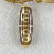 Natural Powerful Tibetan Old Oily Agate Four Coins Dzi Bead Heavenly Master (Tian Zhu) 9.37g 38.4 by 12.6mm - Huangs Jadeite and Jewelry Pte Ltd