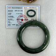 Type A Dark Green with Emerald Green Spots Jadeite Bangle Internal Diameter 55.2mm 87.66g 12.4 by 12.7mm (Slight Internal Lines) - Huangs Jadeite and Jewelry Pte Ltd