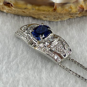 High Grade Natural Royal Blue Sapphire 1.8ct Natural Diamonds 0.45ct Platinum PT950 Pendant 6.98g with PT900 Necklace 3.95g Max 44cm Adjustable Total 10.93g - Huangs Jadeite and Jewelry Pte Ltd