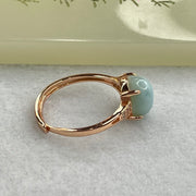 Natural Larimar in S925 Silver Rose Gold Color Ring (Adjustable Size) 2.36g 9.4 by 7.8 by 5.5mm - Huangs Jadeite and Jewelry Pte Ltd