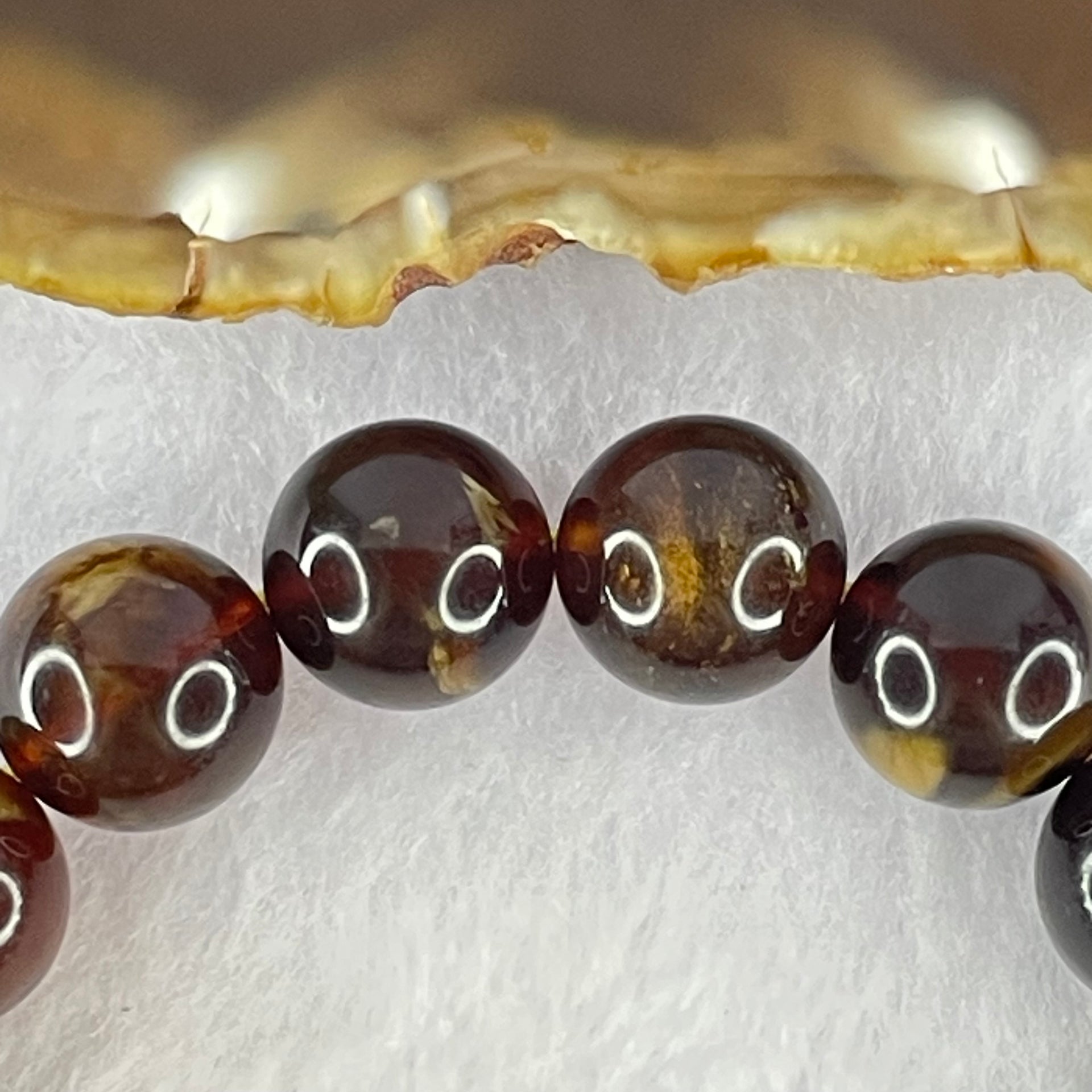 Natural Cognac Amber Beads Bracelet 17.69g 17cm 12.9mm 16 Beads - Huangs Jadeite and Jewelry Pte Ltd
