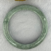 Type A Blueish Green with White Spots Jadeite Bangle 72.39g 13.4 by 9.6mm Inner Diameter 59.8mm (Very Slight External Rough) - Huangs Jadeite and Jewelry Pte Ltd