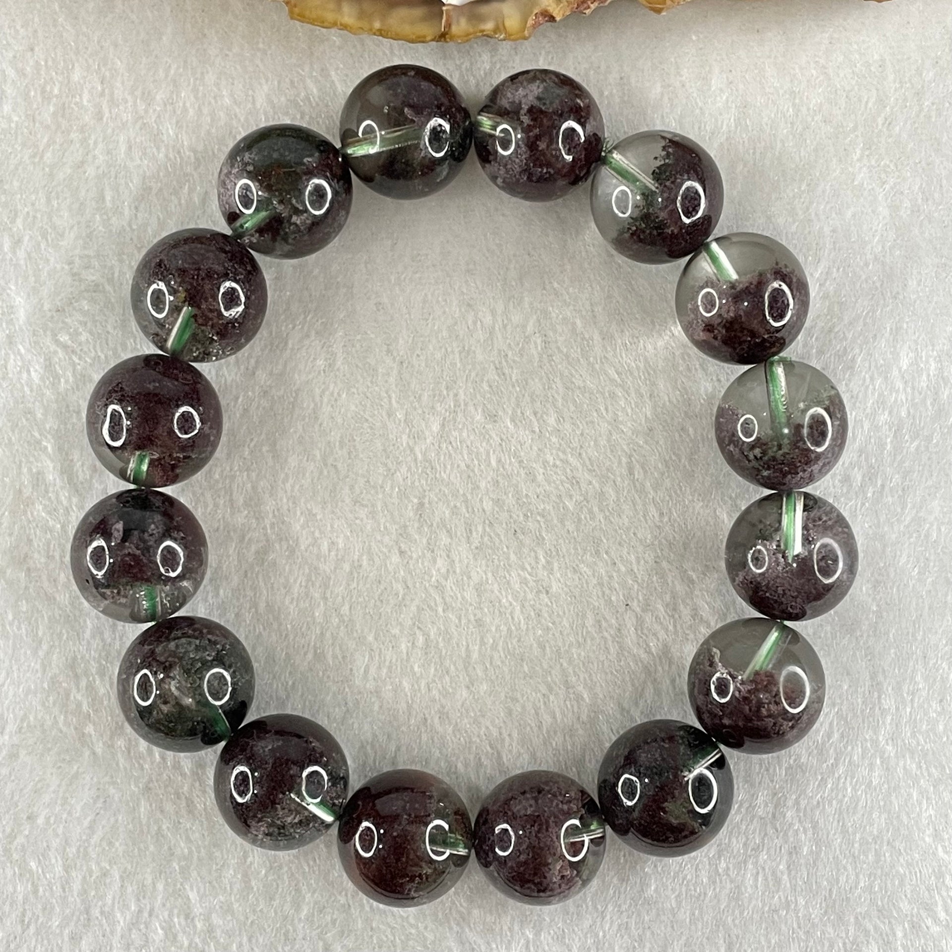 Good Grade Natural Red Phantom Quartz Beads Bracelet 50.15g 17cm 13.4mm 16 Beads - Huangs Jadeite and Jewelry Pte Ltd