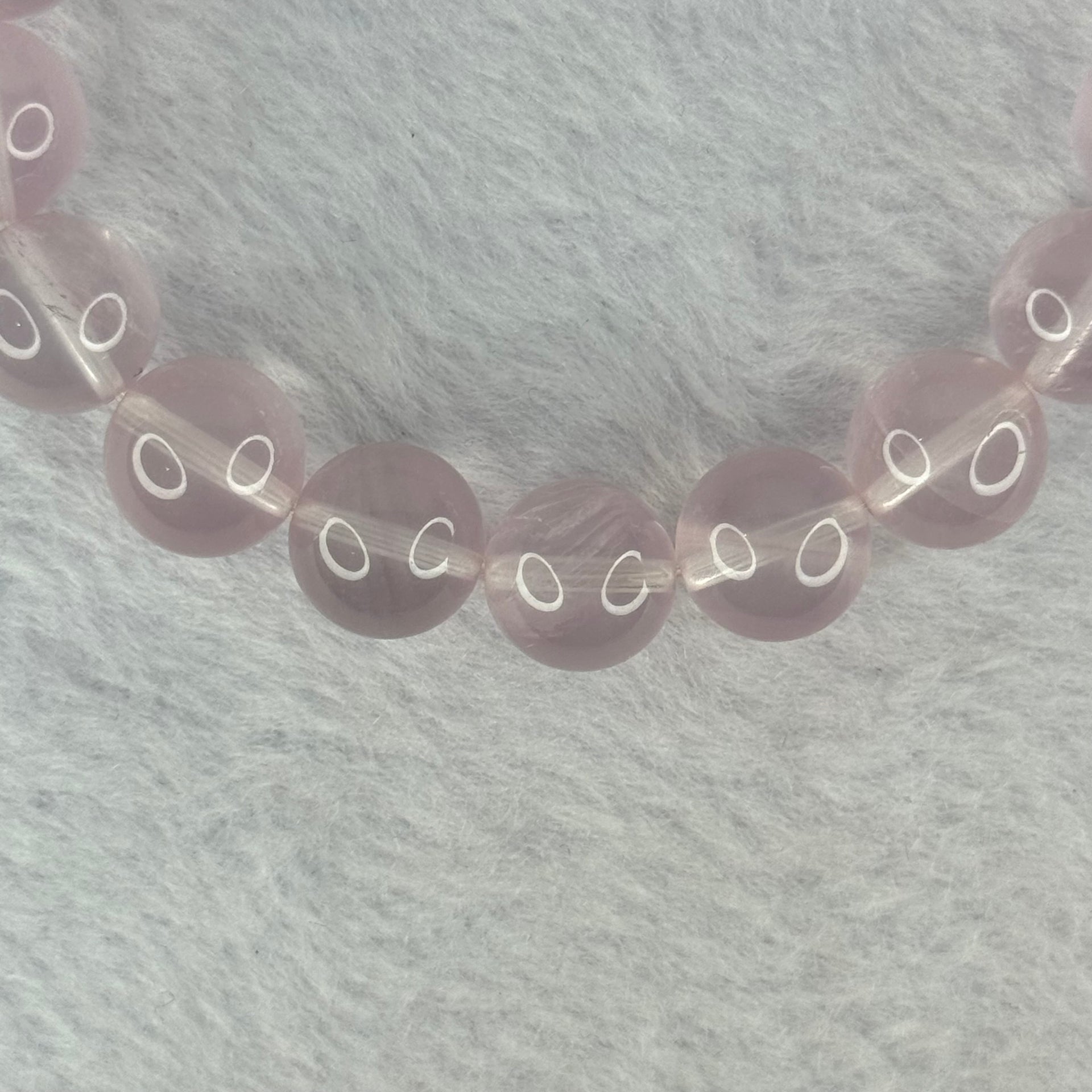 Natural Rose Quartz Beads Bracelet 天然玫瑰石英珠手链 34.47g 17cm 11.4mm 18 Beads - Huangs Jadeite and Jewelry Pte Ltd