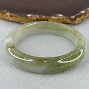 Type A Green Patches with Faint Pinkish Lavender Jadeite Bangle Internal Diameter 56.6mm 59.85g 14.1 by 8.4mm (External Lines) - Huangs Jadeite and Jewelry Pte Ltd