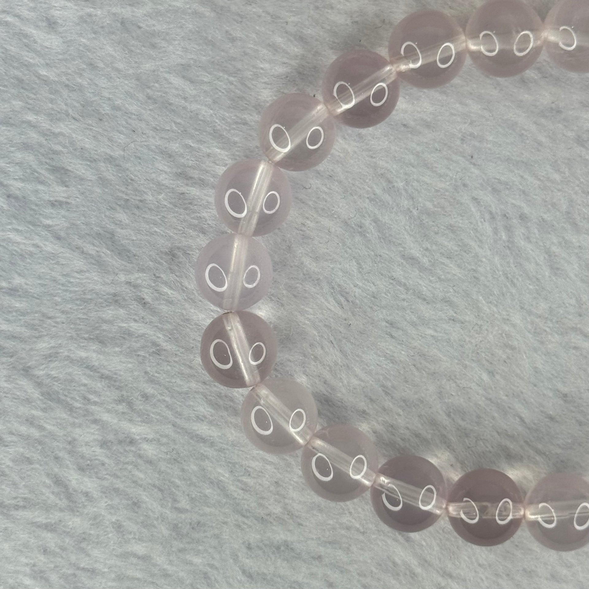 Natural Rose Quartz Beads Bracelet 天然玫瑰石英珠手链 24.05g 17cm 9.3mm 22 Beads - Huangs Jadeite and Jewelry Pte Ltd