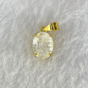 Natural Madagascar Blue Moonstone in S925 Silver Gold Color Pendant 1.17g 10.0 by 7.5 by 5.0mm - Huangs Jadeite and Jewelry Pte Ltd