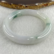 Type A Near White (Faint Lavender and Faint Green ) with Dark Green Piao Hua Jadeite Bangle Internal Diameter 51.8mm 48.04g 10.0 by 9.2mm (Very Slight Internal Lines ) - Huangs Jadeite and Jewelry Pte Ltd