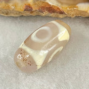 Natural Powerful Tibetan Old Oily Agate 3 Eyes Dzi Bead Heavenly Master (Tian Zhu) 三眼天诛 2.86g 20.1 by 10.0mm - Huangs Jadeite and Jewelry Pte Ltd