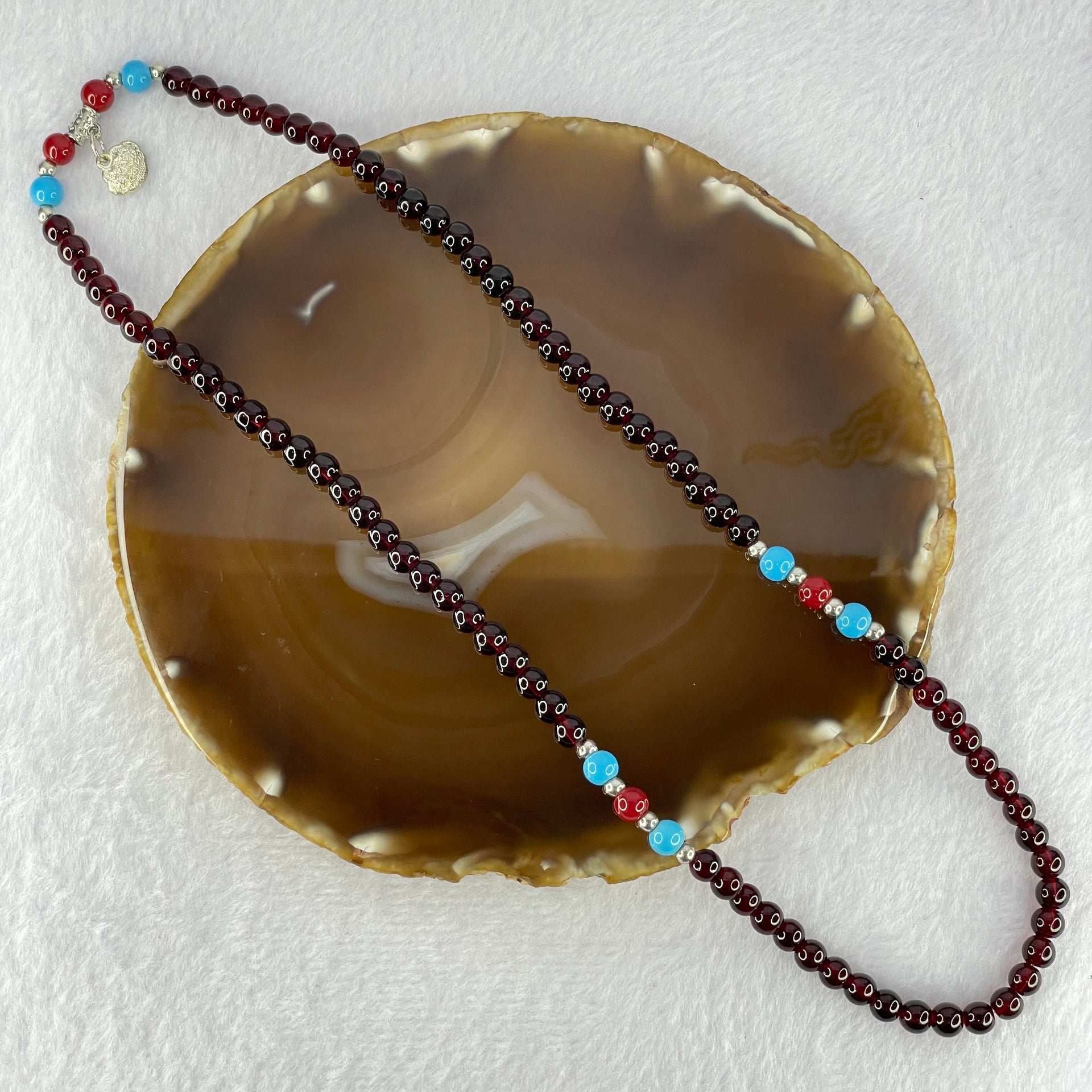 Natural Dark Red Blood Amber Beads Necklace 天然血珀项链 27.79g 54cm 6.4mm 80 Beads - Huangs Jadeite and Jewelry Pte Ltd