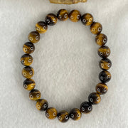 Natural Yellow Tiger's Eye Quartz Beads Bracelet 18.38g 16cm 8.4mm 23 Beads - Huangs Jadeite and Jewelry Pte Ltd