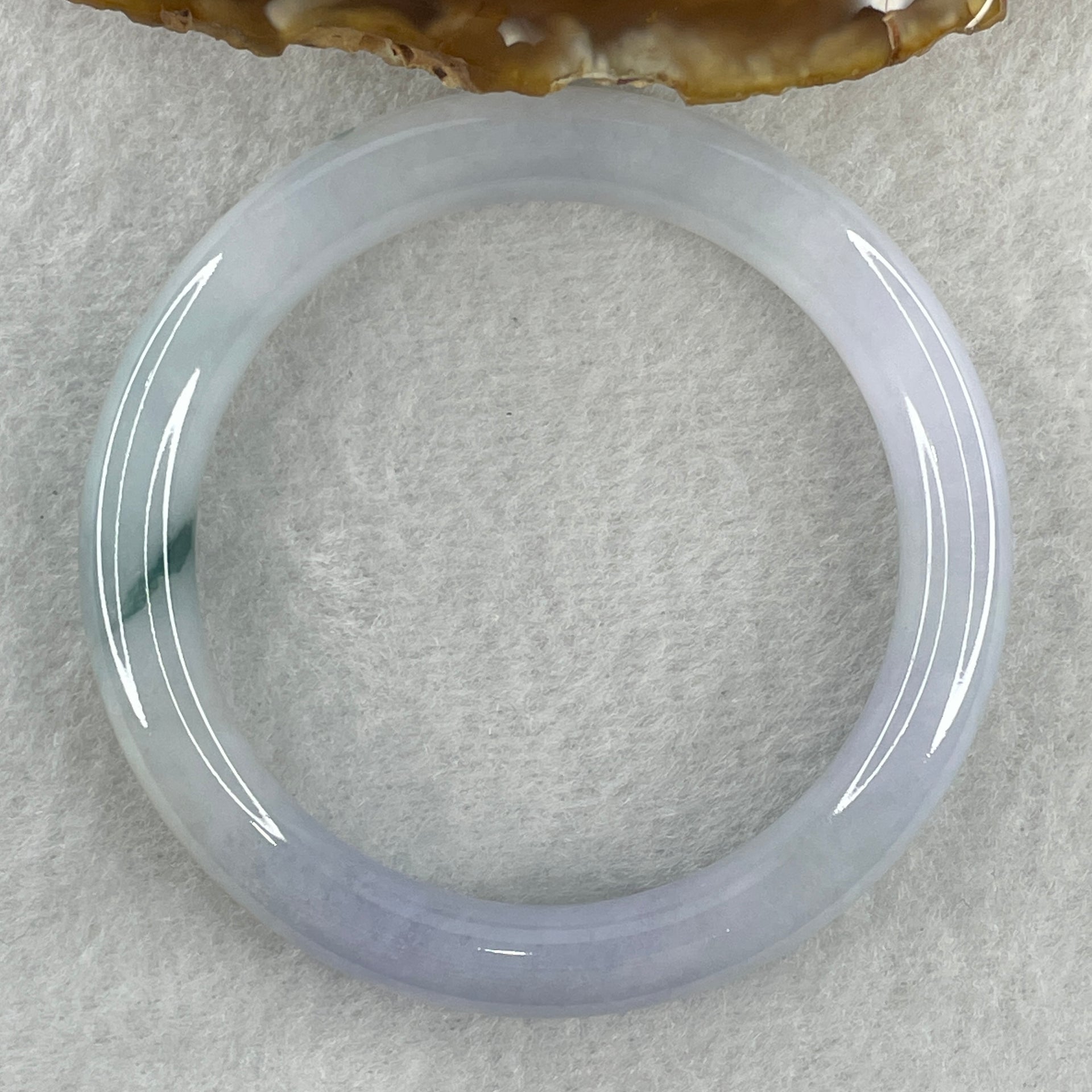 Type A Light to Faint Lavender with Dark Green Piao Hua Jadeite Bangle Internal Diameter 50.9mm 40.08g 9.9 by 8.6mm (Very Slight Internal Lines ) - Huangs Jadeite and Jewelry Pte Ltd