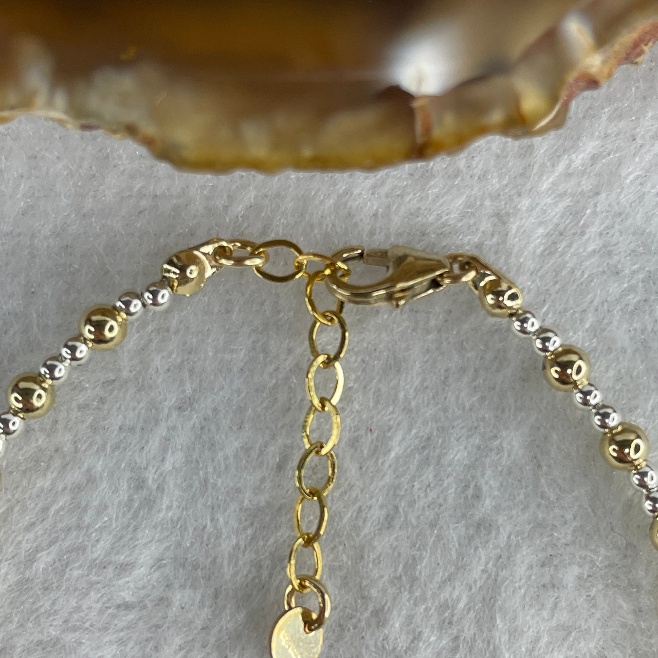 14K Gold-Filled & Sterling Silver Two-Tone Bead Bracelet | 14–17cm Adjustable Extension | 75-Piece 3.0mm Sleek "Liquid Metallic Mesh" Minimalist Everyday Stacking Strand (2.32g)
