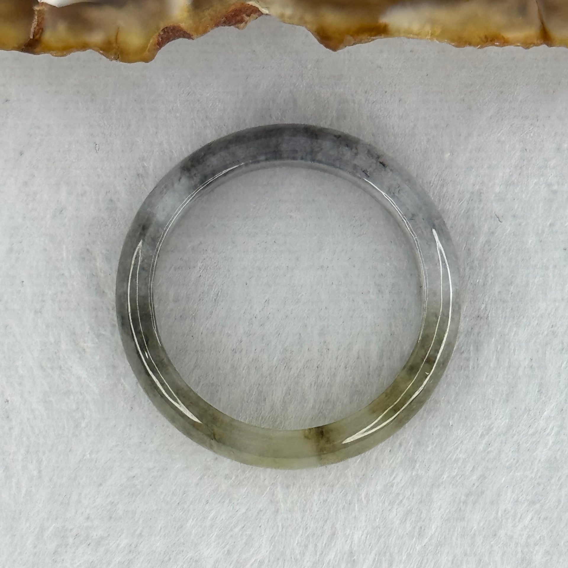 Type A Icy Wuji Black Grey with Yellow Jadeite Ring 3.21g 5.8 by 3.2mm US9.2 HK20.5 (Very Slight Internal Fine Line) - Huangs Jadeite and Jewelry Pte Ltd