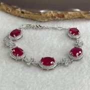 Certified Man Made Ruby Bracelet with Cubic Zirconia9.50g 10.0 by 8.0 by 3.0mm - Huangs Jadeite and Jewelry Pte Ltd