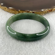Type A Natural Oily Green Jadeite Oval Bangle 38.02g Inner Diameter 57.8mm 13.0 by 6.1mm (Very Slight Internal Lines) - Huangs Jadeite and Jewelry Pte Ltd