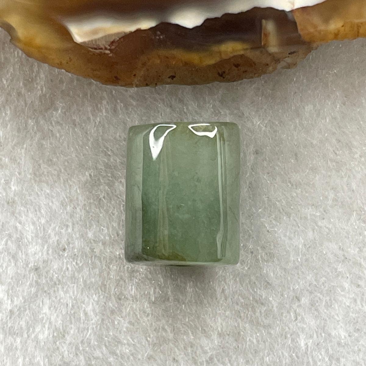 Natural Type A Brownish Green & Green Jadeite Lu Lu Tong Charm Pendant |  Cylinder Smooth Fortune & Career Breakthrough (2.45g | 12.0 x 9.3mm) - Huangs Jadeite and Jewelry Pte Ltd