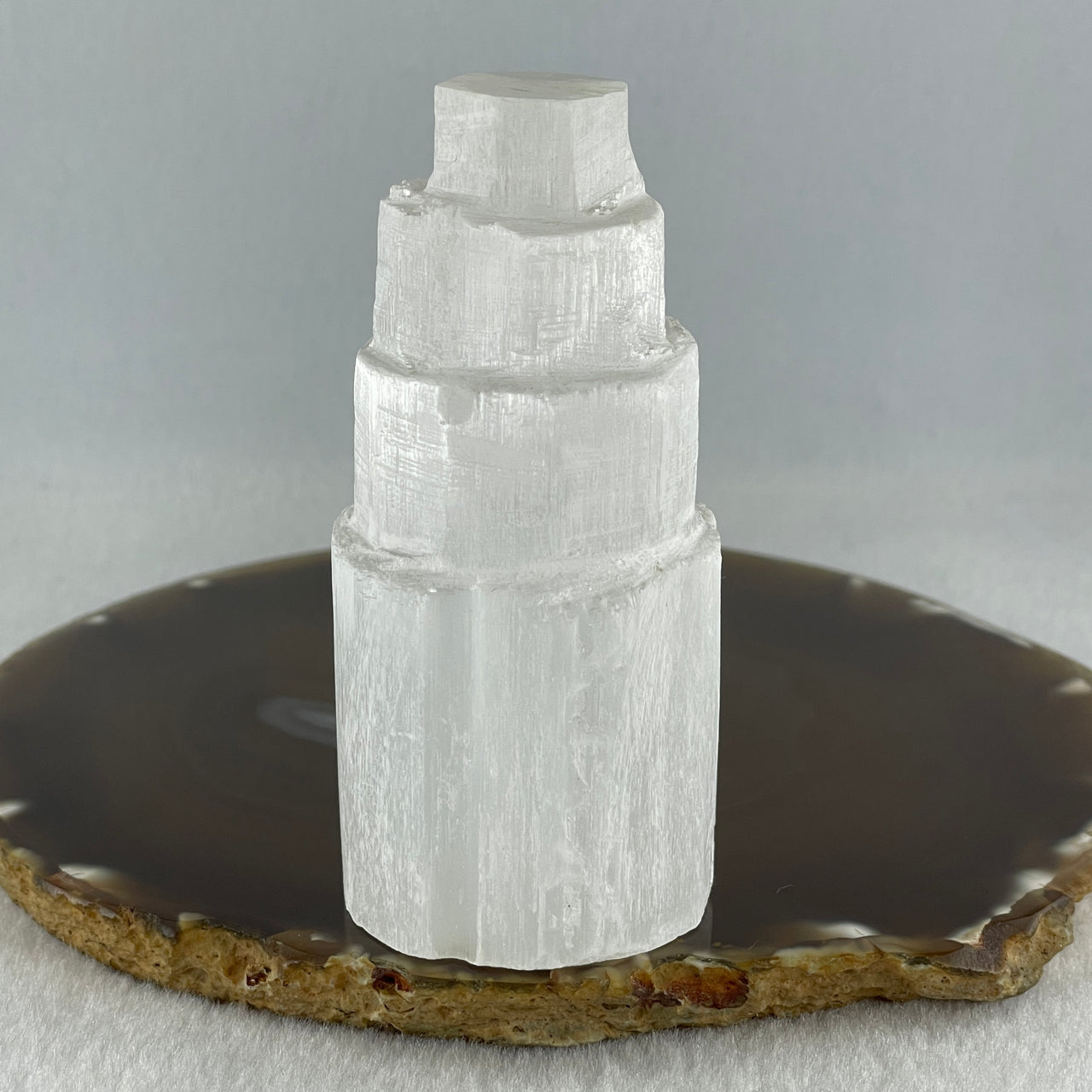 Natural Selenite Tower Display 198.68g 91.1 by 42.8 by 38.4mm