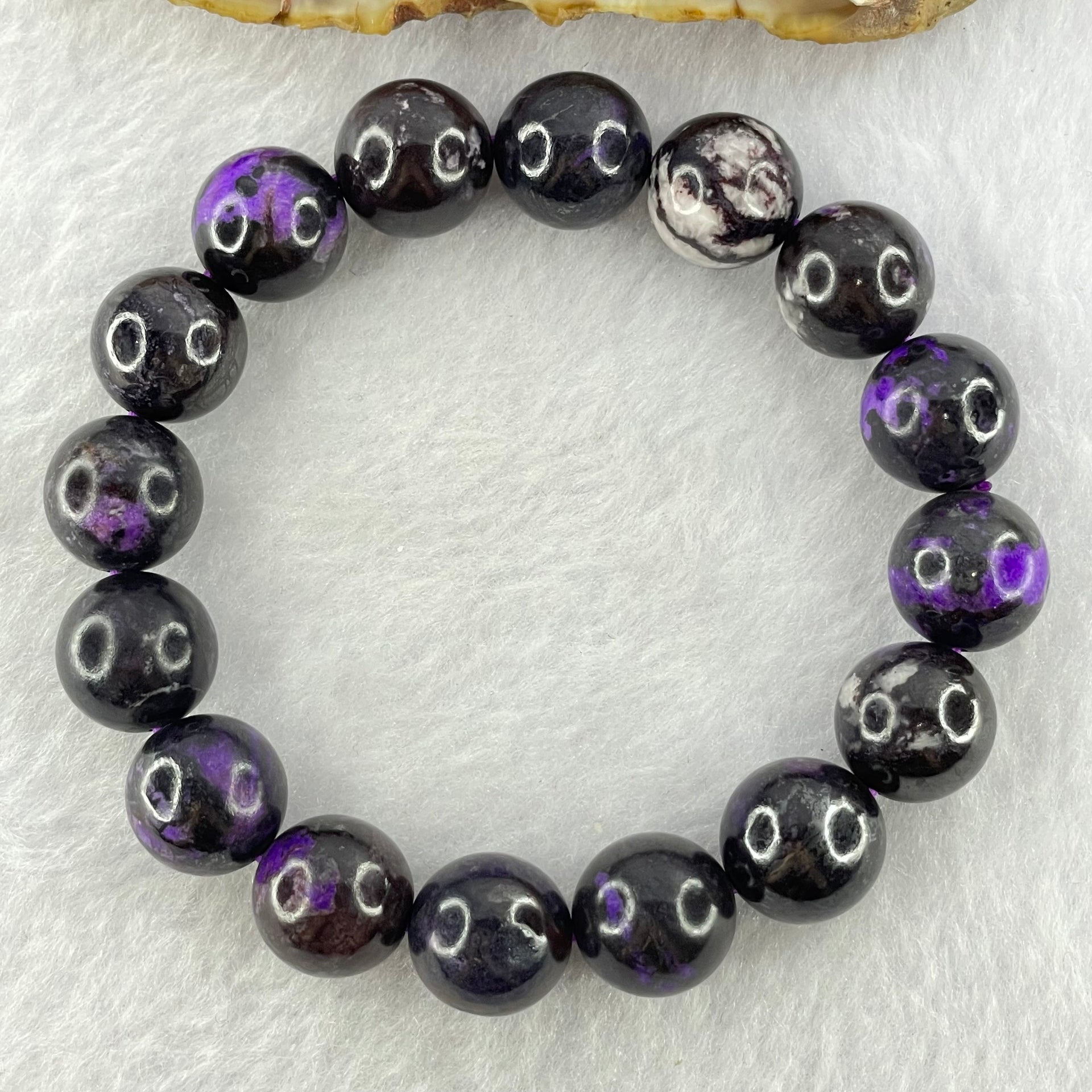 Very Good Grade Natural Sugilite Bracelet 天然苏纪石手链 52.36g 17cm 12.6mm 16 Beads - Huangs Jadeite and Jewelry Pte Ltd