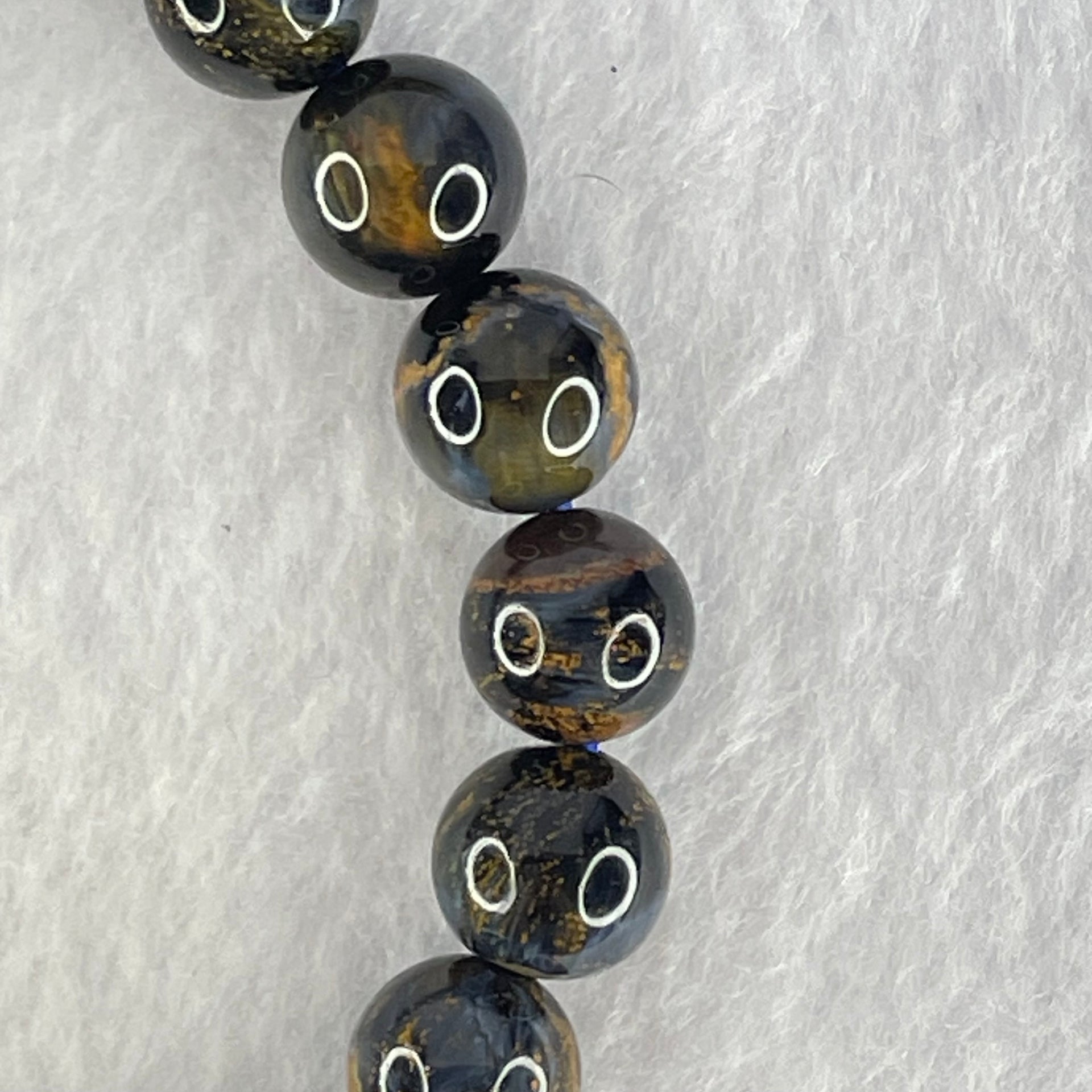 Good Grade Natural Petersite Beads Bracelet 24.44g 16cm 9.8mm 20 Beads - Huangs Jadeite and Jewelry Pte Ltd