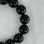 Natural Black Moldavite Meteorite Crystal Beads Bracelet 52.32g 18cm 14.3mm 15 Beads - Huangs Jadeite and Jewelry Pte Ltd