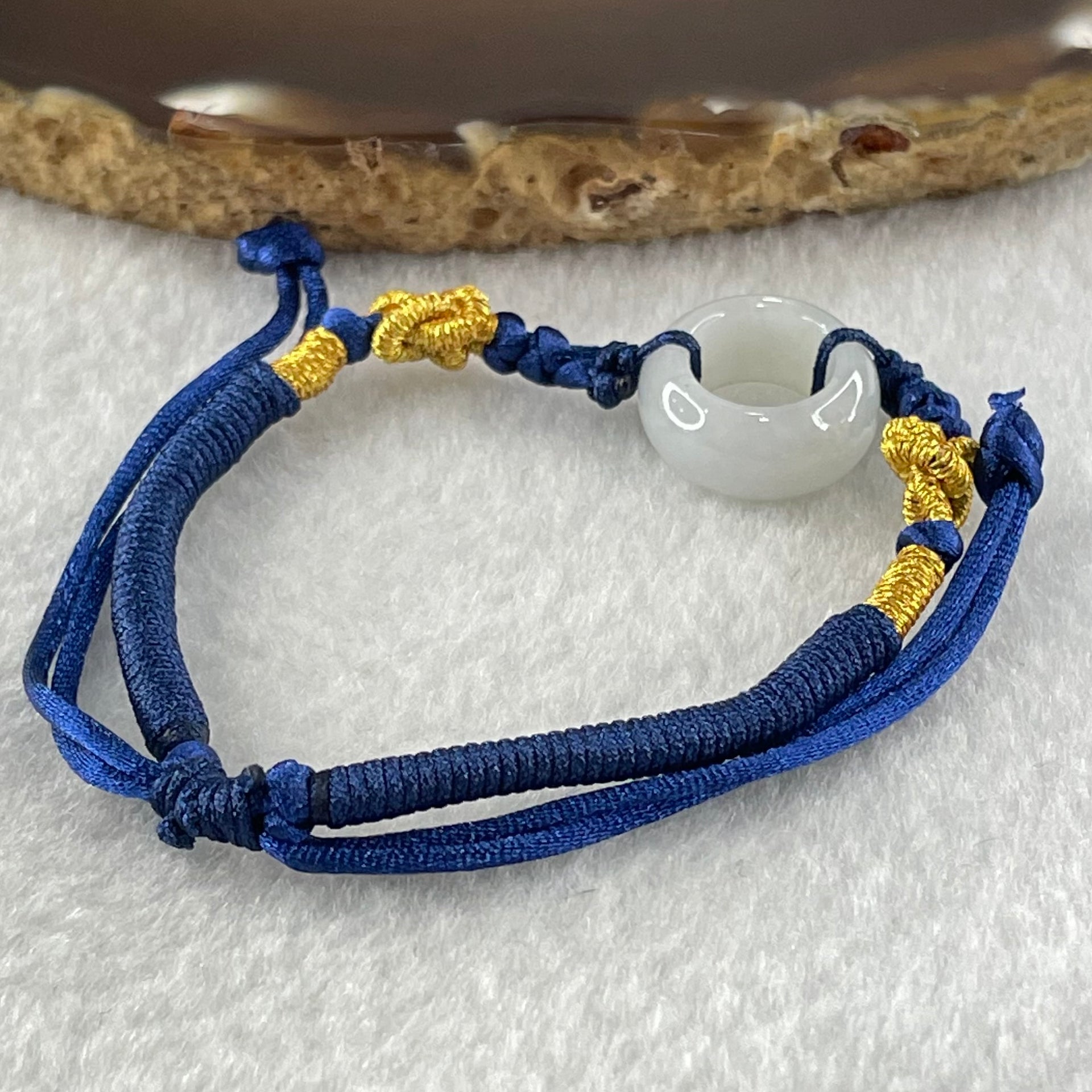 Type A Faint Lavender Jadeite Ping An Kou String Bracelet 3.21g 1.51 by 6.7mm - Huangs Jadeite and Jewelry Pte Ltd
