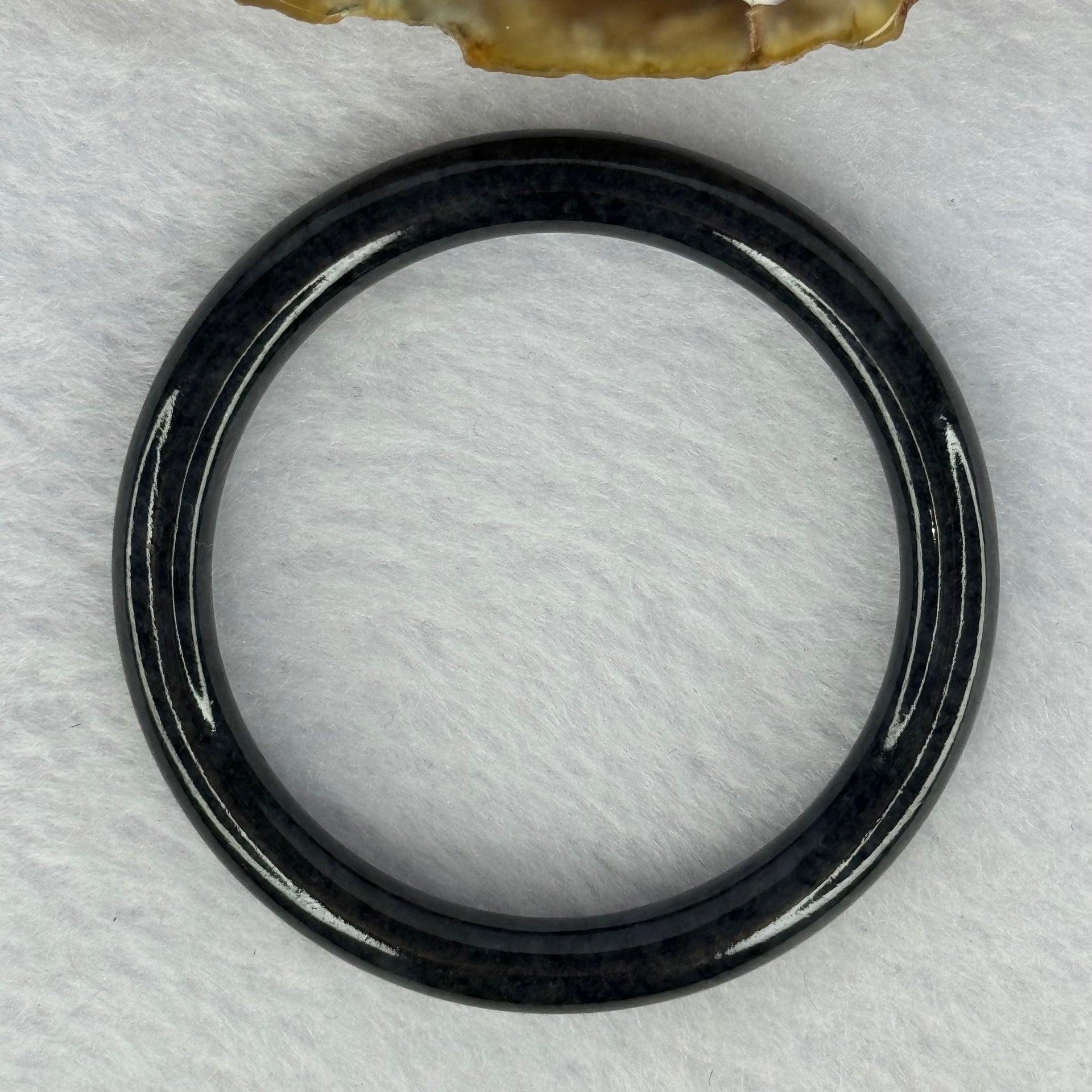 Type A Black Grey Wuji Jadeite Baby Bangle 14.30g Internal Diameter 40.7mm 6.3 by 6.4mm - Huangs Jadeite and Jewelry Pte Ltd