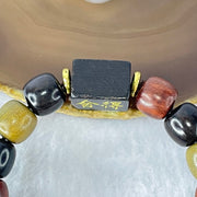 Natural Mixed Color Rose Wood Beads Bracelet 多宝珠小叶紫檀黑檀金丝楠手链 23.38g 18cm 12.2mm by 16 Beads - Huangs Jadeite and Jewelry Pte Ltd