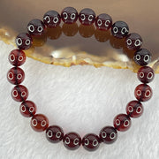 Natural Dark Blood Red Amber Beads Bracelet 天然血珀手链 7.48g 16cm 8.6mm 22 Beads - Huangs Jadeite and Jewelry Pte Ltd