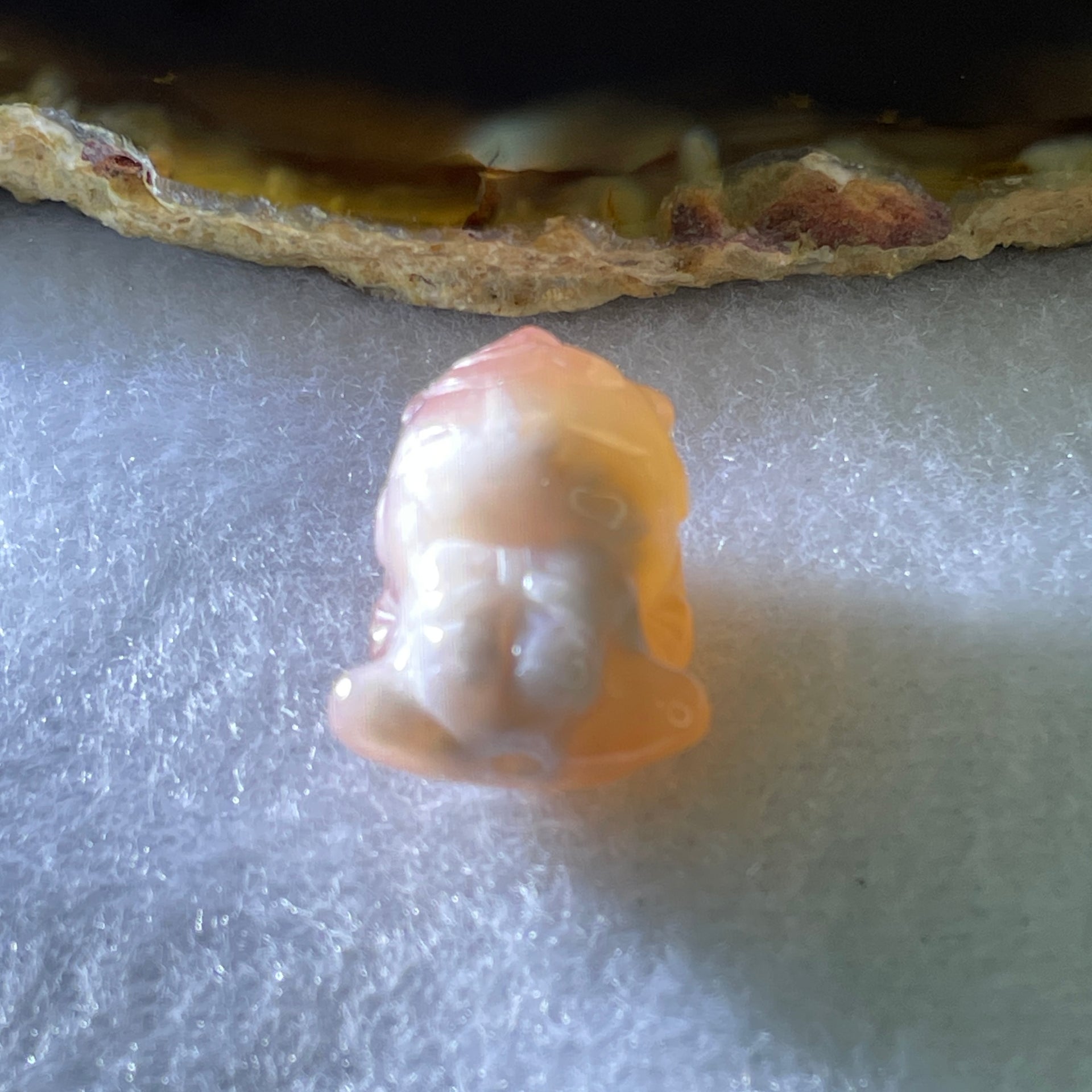 Natural Pink Flower Agate Unicorn Charm 5.69g 21.0 by 15.7 by 14.6mm - Huangs Jadeite and Jewelry Pte Ltd