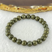 Natural Pyrite Beads Bracelet 天然黄铁矿手链 13.77g 13cm 6.5mm 25 Beads - Huangs Jadeite and Jewelry Pte Ltd