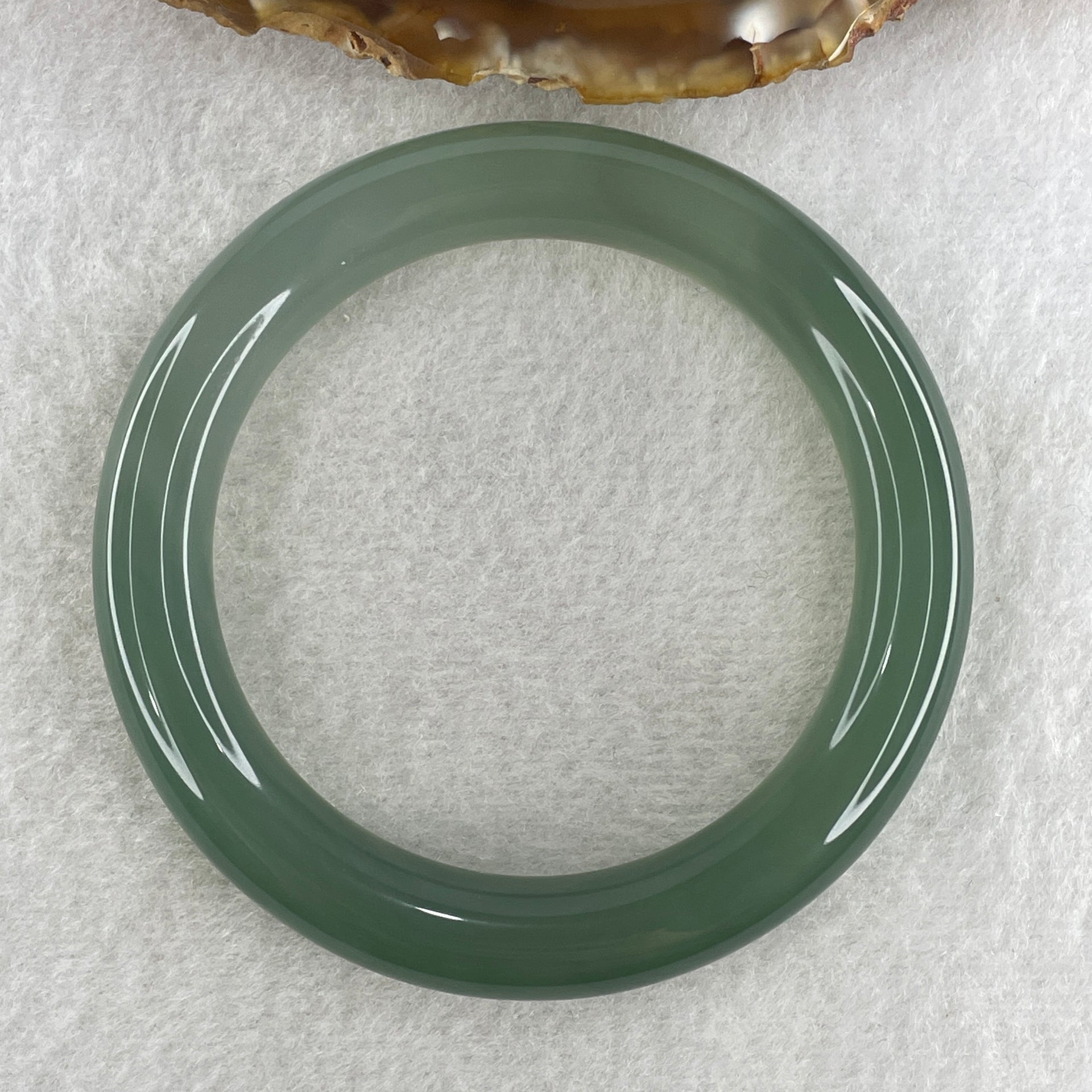 Natural Icy Green Agate Bangle 45.79g Internal Diameter 55.5mm 10.7 by 10.9mm (Perfect) - Huangs Jadeite and Jewelry Pte Ltd