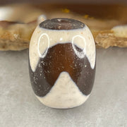 Natural Powerful Tibetan Old Oily Agate Tiger Tooth Daluo Dzi Bead Heavenly Master (Tian Zhu) 虎呀天诛 4.68g 17.5 by 13.2mm - Huangs Jadeite and Jewelry Pte Ltd