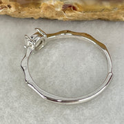 Type A Semi Icy Lavender Cabochon Jadeite in S925 Sliver Ring (Adjustable Size) 1.07g 4.5 by 2.5mm - Huangs Jadeite and Jewelry Pte Ltd