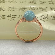 Natural Larimar in S925 Silver Rose Gold Color Ring (Adjustable Size) 2.21g 10.1 by 7.9 by 5.5mm - Huangs Jadeite and Jewelry Pte Ltd