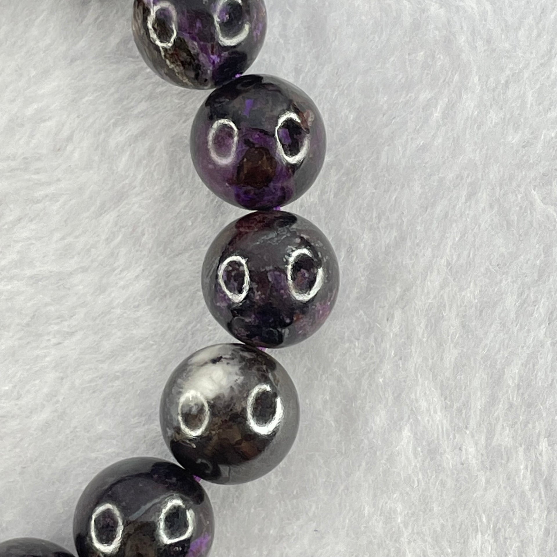 Very Good Grade Natural Sugilite Bracelet 天然苏纪石手链 46.25g 17cm 11.8mm 17 Beads - Huangs Jadeite and Jewelry Pte Ltd