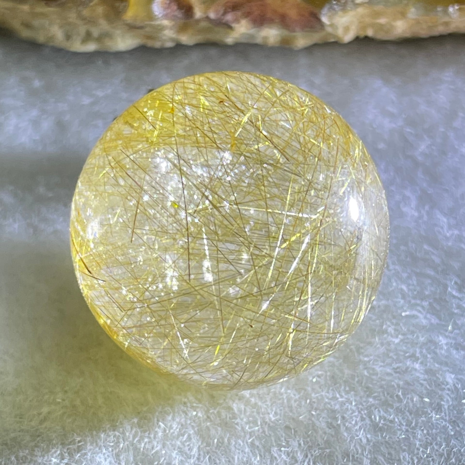 Good Grade Natural Golden Rutilated Quartz Bead in S925 Silver with Cubic Zirconia Pendant 16.50g 22.4mm - Huangs Jadeite and Jewelry Pte Ltd