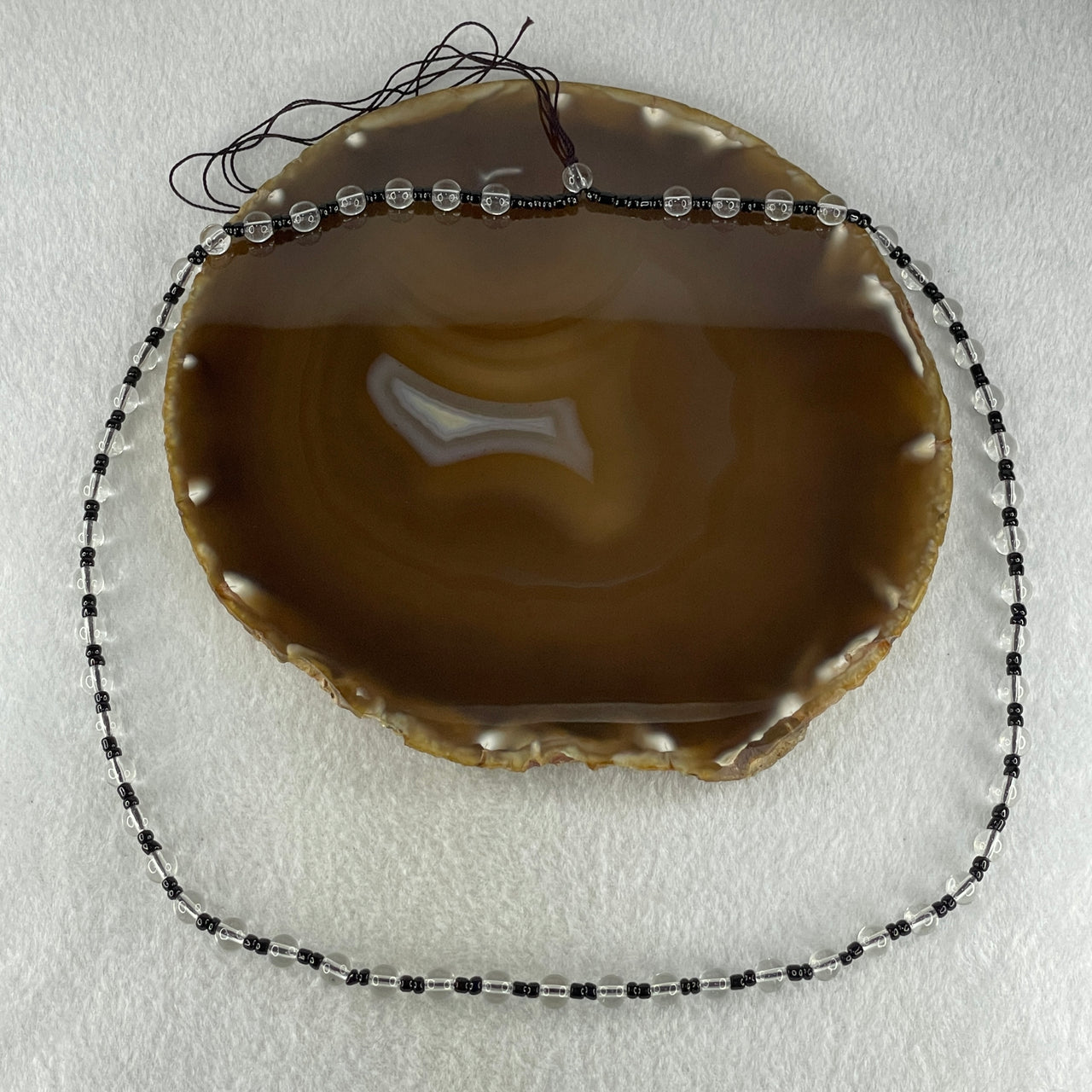 Clear Liuli Beads Necklace 20.05g 58cm 6.2mm 56Beads - Huangs Jadeite and Jewelry Pte Ltd