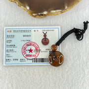 Natural Cognac Amber Ping An Kou Donut Pendant 3.92g 22.1 by 9.6mm 9.2mm 1 Beads - Huangs Jadeite and Jewelry Pte Ltd