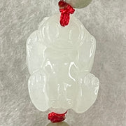 Type A Faint Lavender to White Jadeite Male Pixiu String Bracelet 7.96g 19.0 by 14.1 by 13.4mm - Huangs Jadeite and Jewelry Pte Ltd