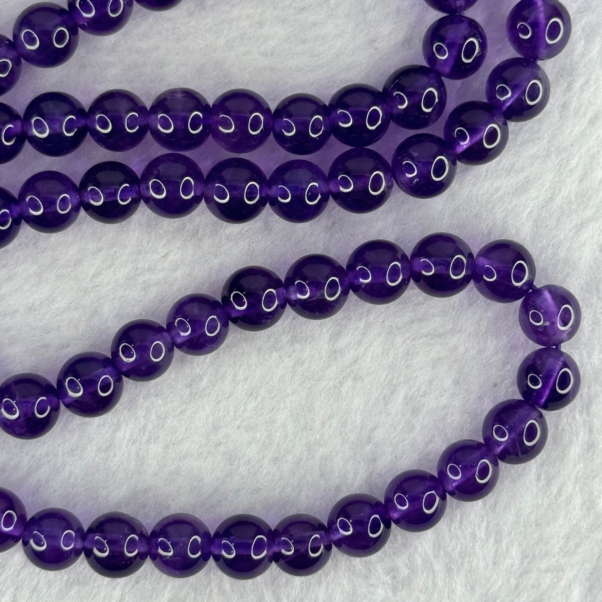 Good Grade Natural Amethyst Necklace 40.44g 52cm 7.3mm 79 Beads - Huangs Jadeite and Jewelry Pte Ltd