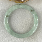 Type A Light Green with Blueish Green piao Hua Floral Jadeite Bangle 41.11g Inner Diameter 55.8mm 8.4 by 9.2mm (Very Slight Internal Lines) - Huangs Jadeite and Jewelry Pte Ltd