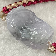 Type A Faint Lavender with Wuji Grey Black Jadeite Male Pixiu String Bracelet 6.07g 13cm 20.5 by 12.2 by 8.9mm - Huangs Jadeite and Jewelry Pte Ltd